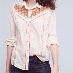 Embroidered button down